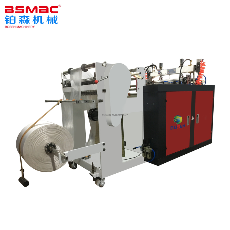 Máquina para fabricar bolsas con termosellado y corte por calor de una sola línea BS-DFR